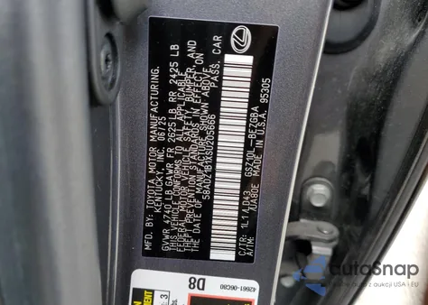 2025 Lexus Es 350 Base z USA, uszkodzony, nr VIN 58ADZ1B1XSU205666